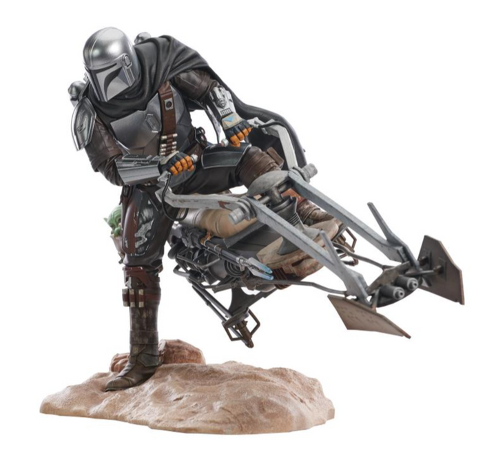 The Mandalorian Premier Collection Din Djarin with Speeder Bike 1/7 Scale Limited Edition Statue