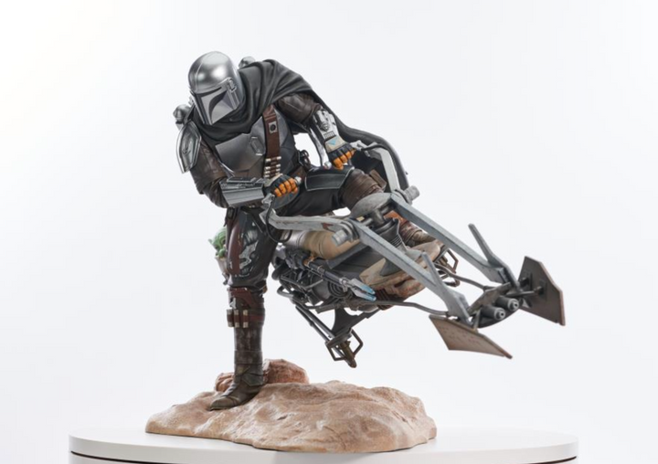 The Mandalorian Premier Collection Din Djarin with Speeder Bike 1/7 Scale Limited Edition Statue