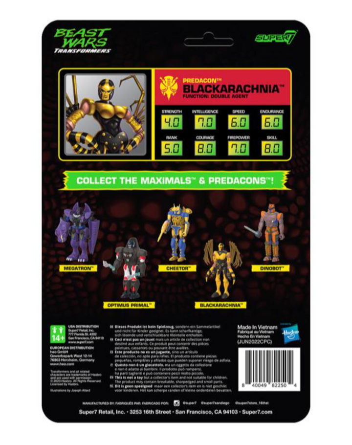 Transformers Beast Wars ReAction Blackarachnia Figure