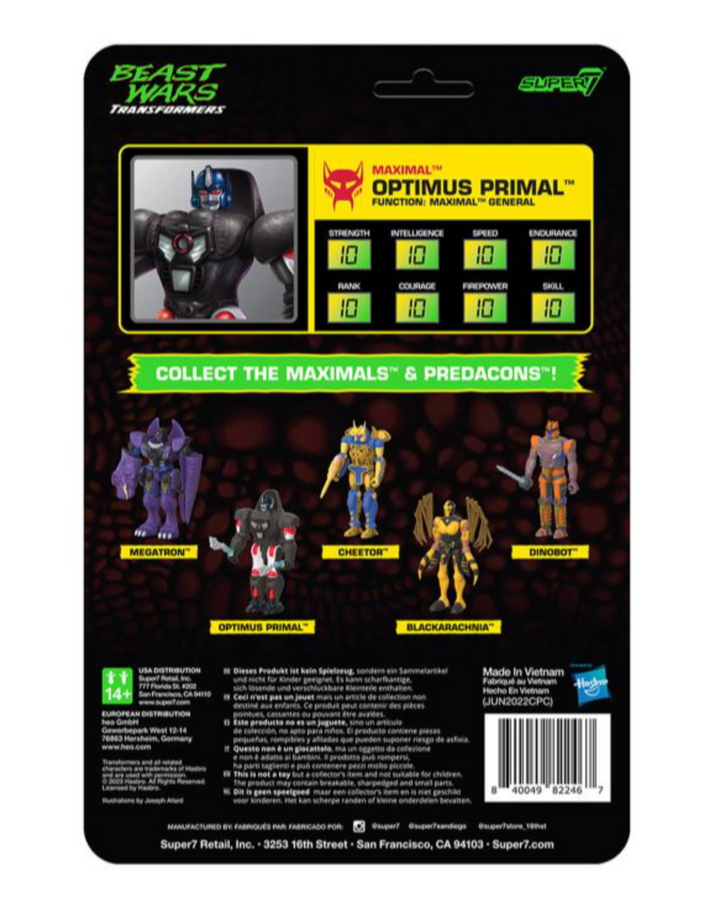 Transformers Beast Wars ReAction Optimus Primal Figure