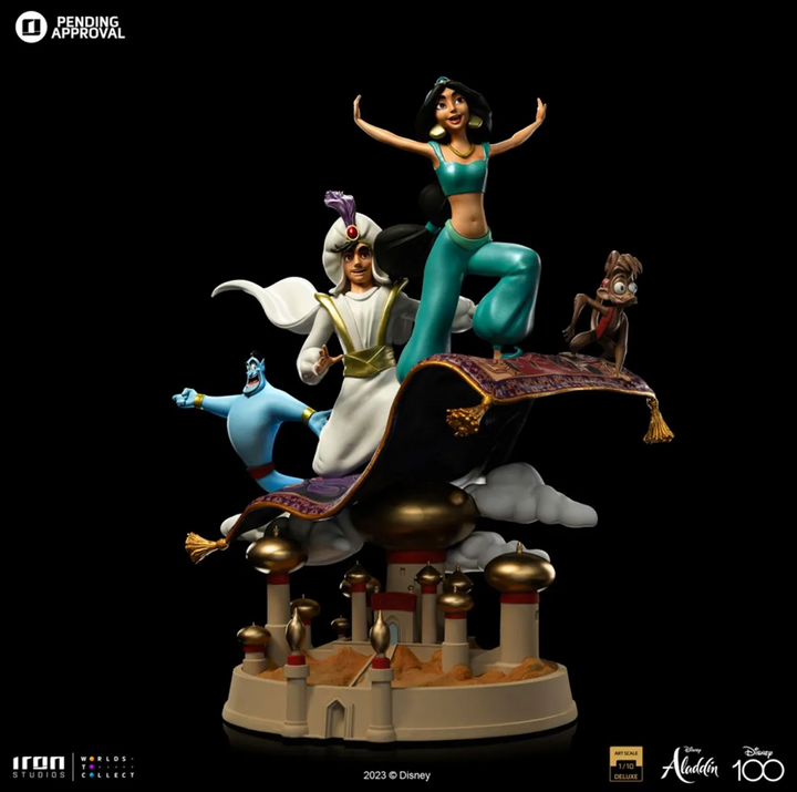 Iron Studios Disney Classics Aladdin and Jasmine Deluxe (Disney 100th Anniversary) 1/10 Art Scale Limited Edition Statue