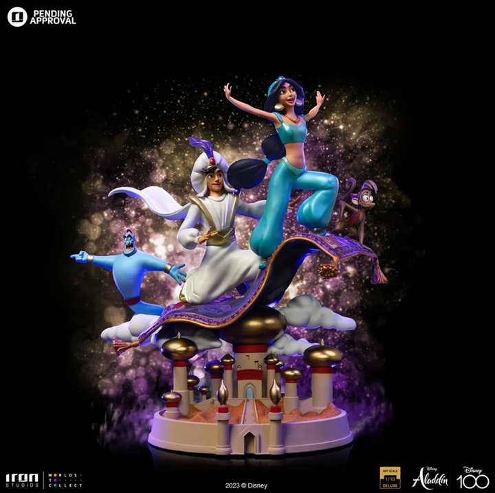 Iron Studios Disney Classics Aladdin and Jasmine Deluxe (Disney 100th Anniversary) 1/10 Art Scale Limited Edition Statue