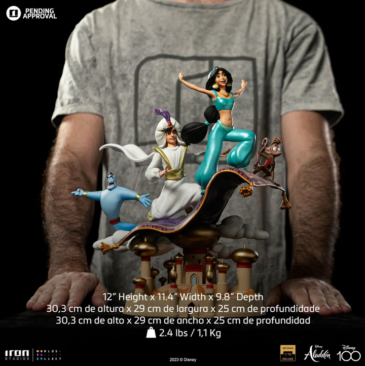 Iron Studios Disney Classics Aladdin and Jasmine Deluxe (Disney 100th Anniversary) 1/10 Art Scale Limited Edition Statue