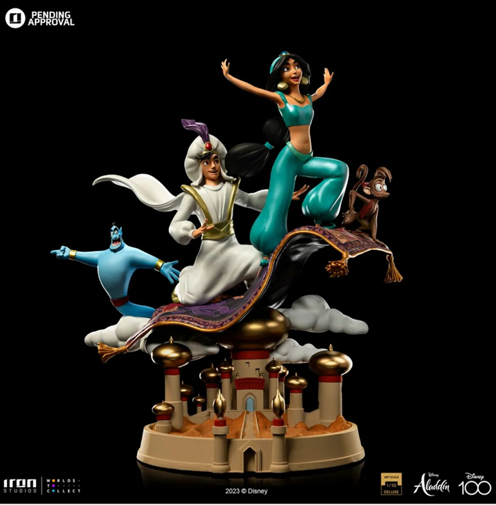 Iron Studios Disney Classics Aladdin and Jasmine Deluxe (Disney 100th Anniversary) 1/10 Art Scale Limited Edition Statue
