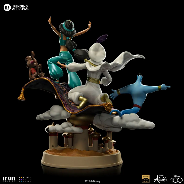 Iron Studios Disney Classics Aladdin and Jasmine Deluxe (Disney 100th Anniversary) 1/10 Art Scale Limited Edition Statue