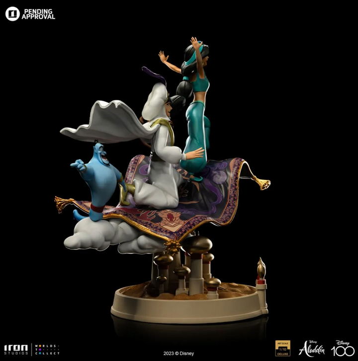 Iron Studios Disney Classics Aladdin and Jasmine Deluxe (Disney 100th Anniversary) 1/10 Art Scale Limited Edition Statue