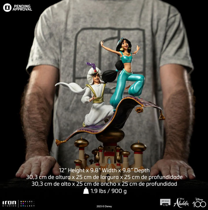 Iron Studios Disney Classics Aladdin and Jasmine (Disney 100th Anniversary) 1/10 Art Scale Statue