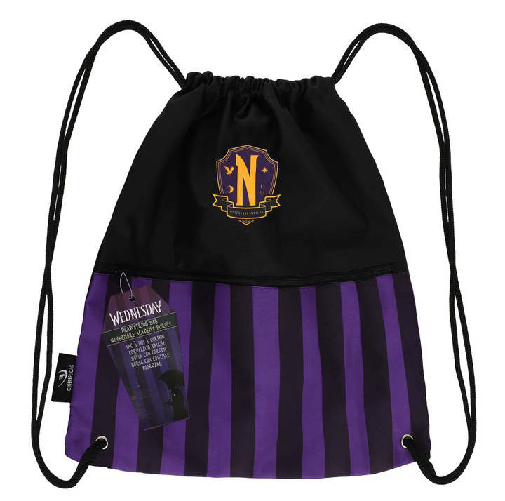 Official Wednesday Nevermore Academy Drawstring Bag