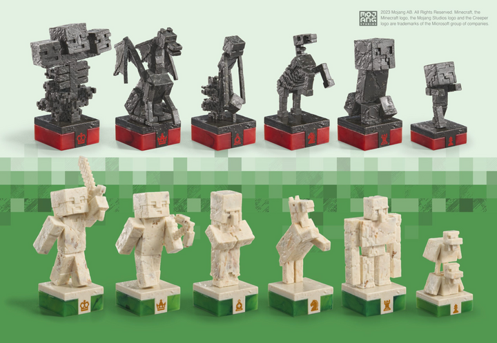 Official Minecraft Chess Set Overworld Heroes vs. Hostile Mobs