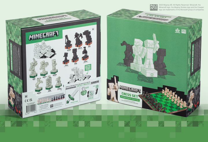 Official Minecraft Chess Set Overworld Heroes vs. Hostile Mobs