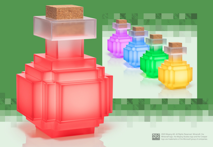 Official Minecraft Potion Bottle Illuminating Collector Replica