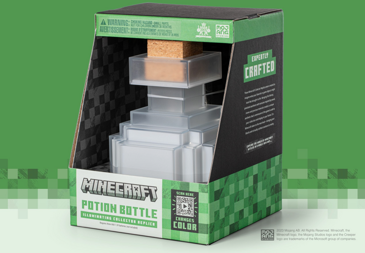 Official Minecraft Potion Bottle Illuminating Collector Replica