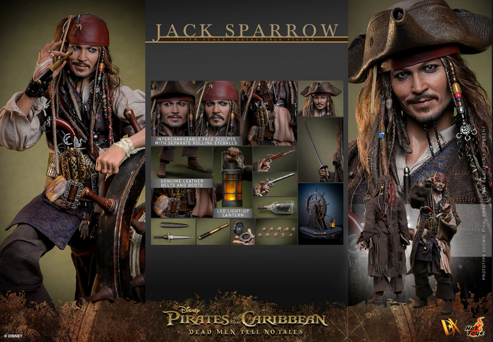 Hot Toys Pirates of the Caribbean Dead Men Tell No Tales Captain Jack Sparrow 1/6th Scale Figure