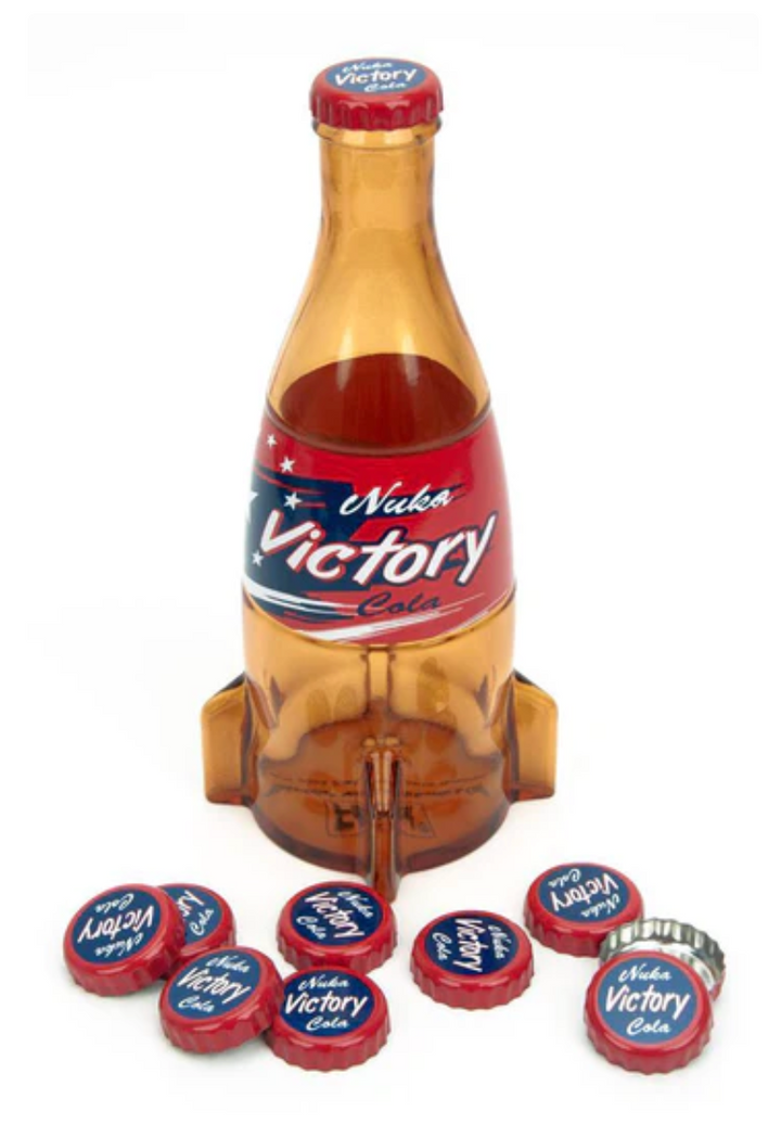 Official Fallout Nuka Cola Victory Glass Bottle & Caps *Exclusive