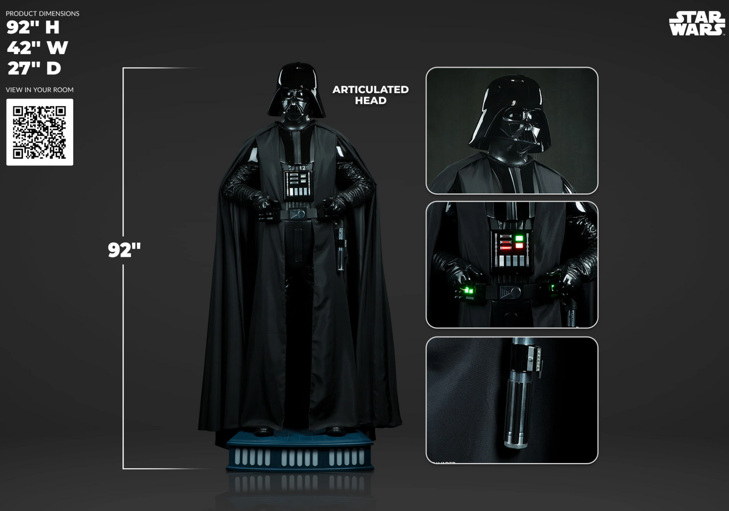 Sideshow Star Wars Darth Vader Life-Size 92" Figure