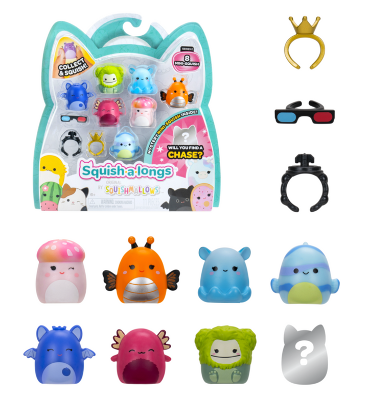 Squishmallows Squish A Longs Series 2 Limited Edition Mini Figure 8 Pack
