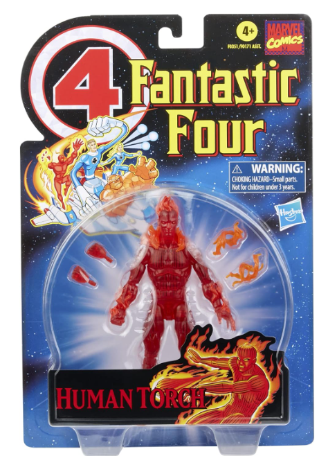 Hasbro Marvel Legends Series Retro Fantastic Four The Human Torch Action Figure, alternate view