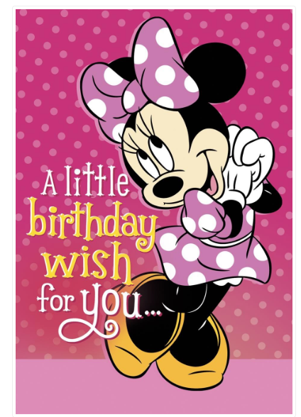 Disney Mickey Mouse "A Little Birthday Wish For You" Birthday Card