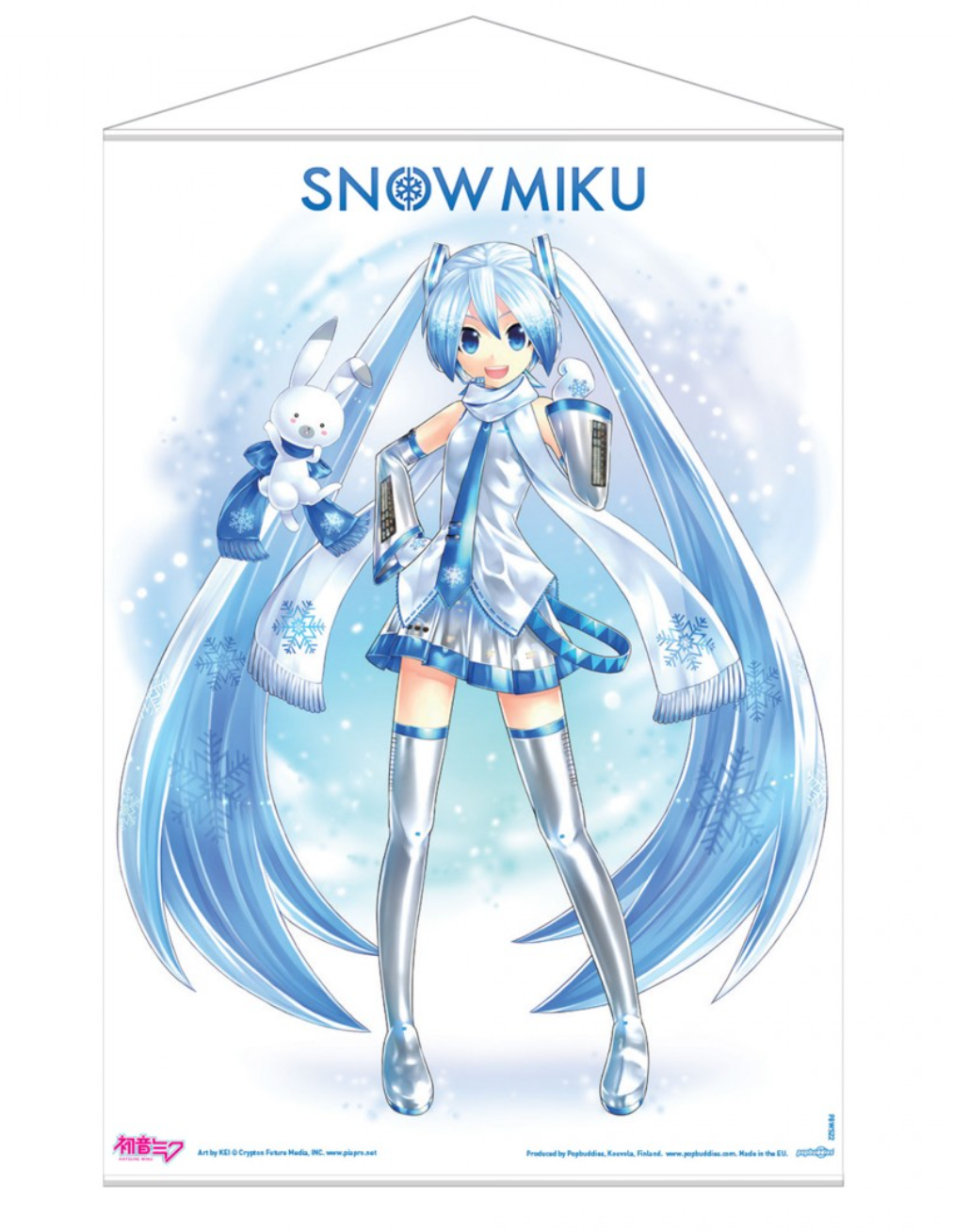 Official Hatsune Miku Snow Miku Fabric Wall Scroll
