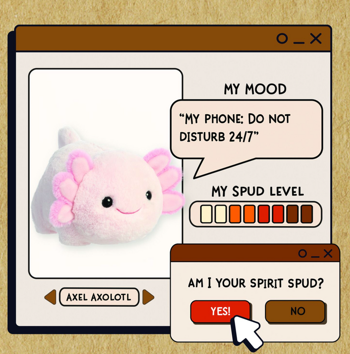 Spudsters Axel Axolotl Plush 10 Inch