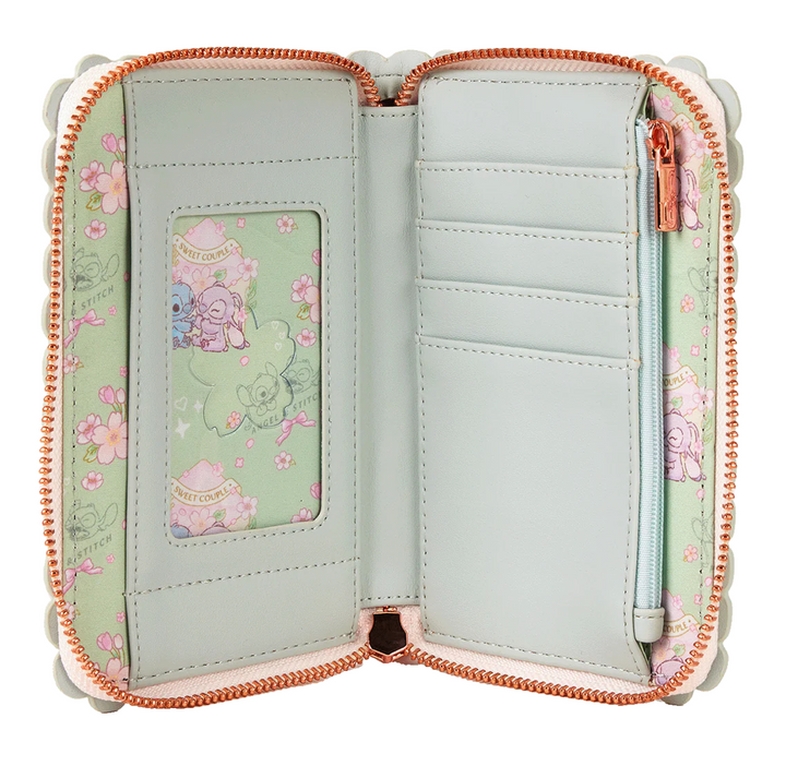Loungefly Disney Stitch Cherry Blossom Cute Zip Around Wallet