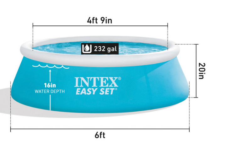 Intex 6ft x 20in Easy Set Swimming Pool
