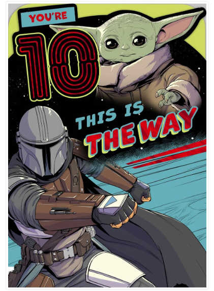Star Wars The Mandalorian & Grogu 10th Birthday Card