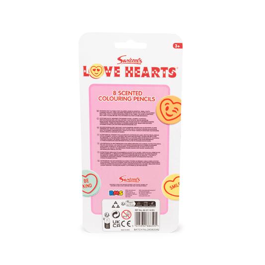 Swizzels Love Hearts Scented Colouring Pencils 8 Pack, alternate view