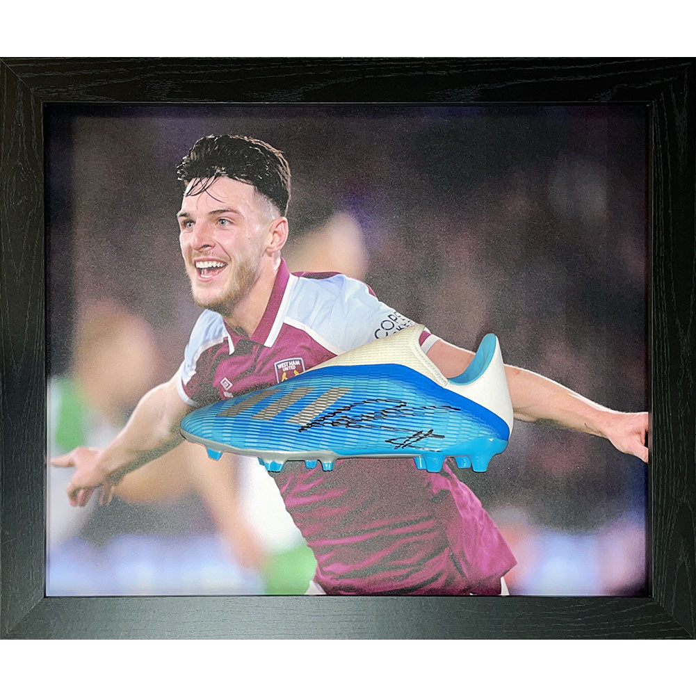 West Ham United FC Declan Rice Signed Boot (Framed)
