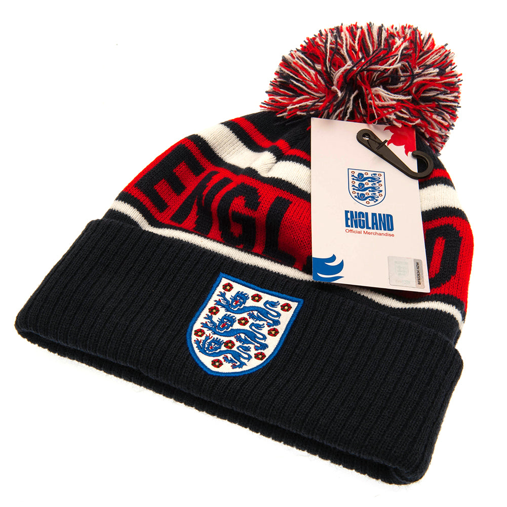 Official England Text Bobble Hat