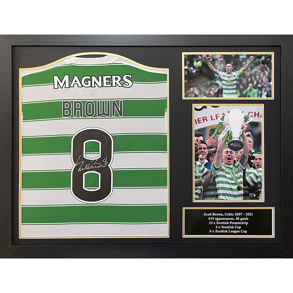 Celtic FC Scott Brown Signed Shirt (Framed)
