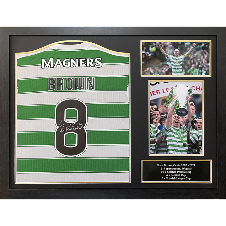 Celtic FC Scott Brown Signed Shirt (Framed)