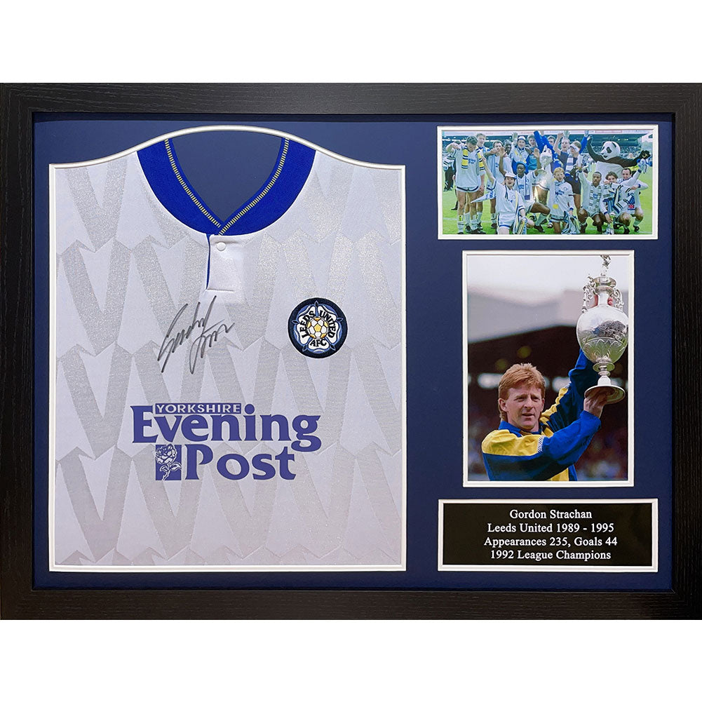 Leeds United FC 1992 Gordon Strachan Signed Shirt (Framed)
