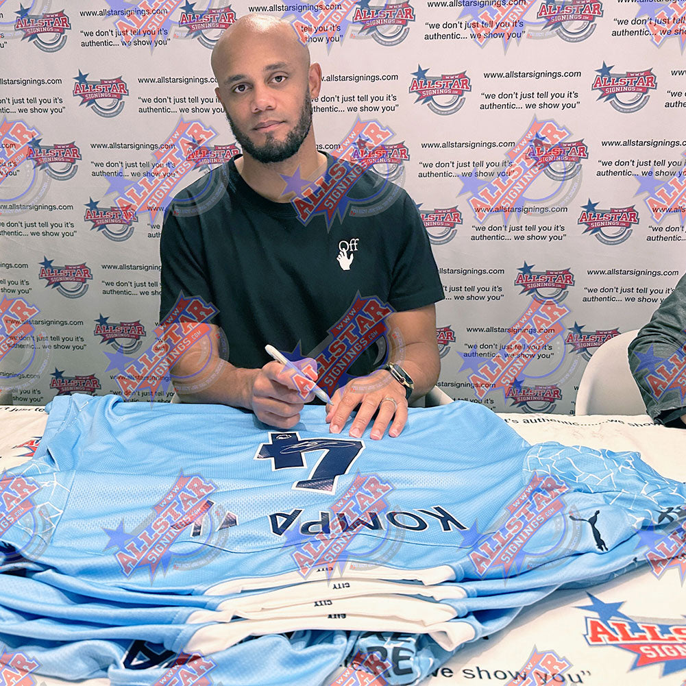 Manchester City FC Vincent Kompany Signed Shirt (Framed)