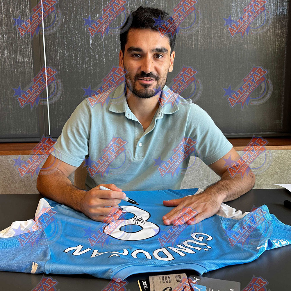 Manchester City FC Ilkay Gundogan Signed Shirt & Medal (Framed)