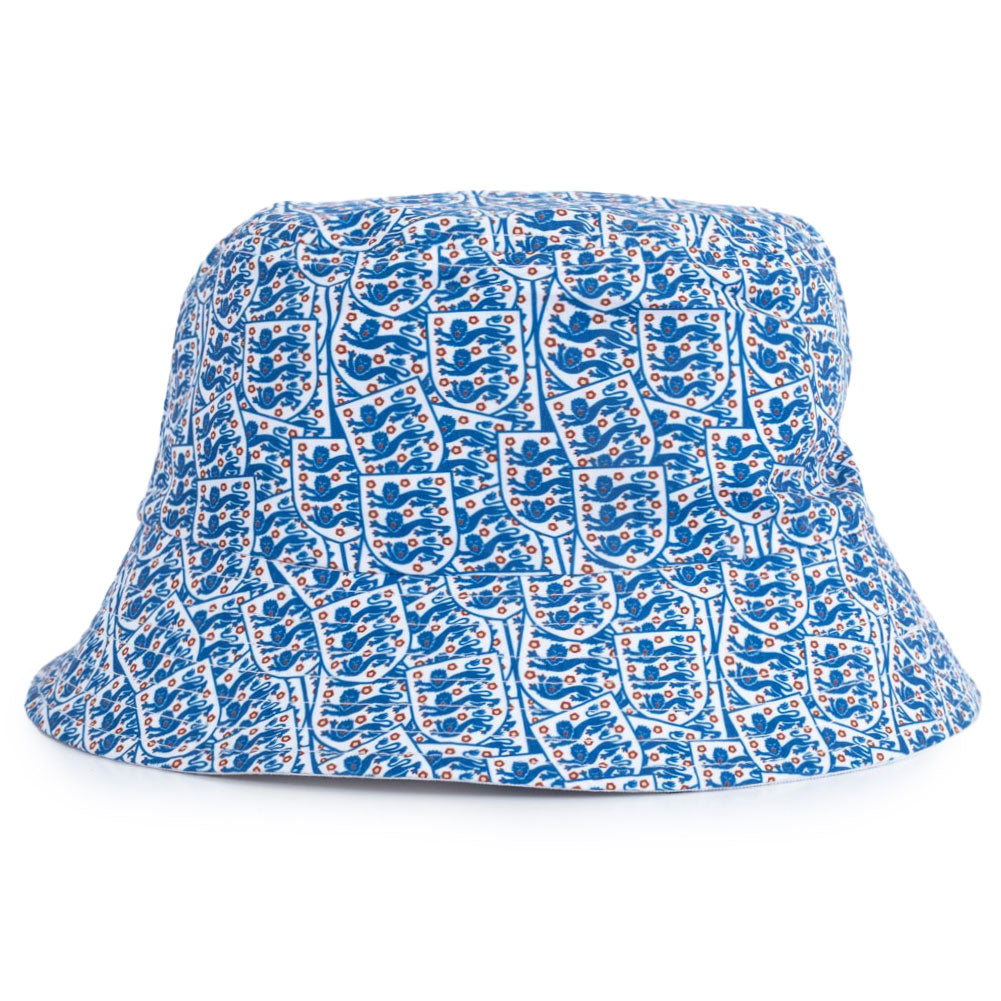 Official England FC Crest Reversible Adults White Bucket Hat