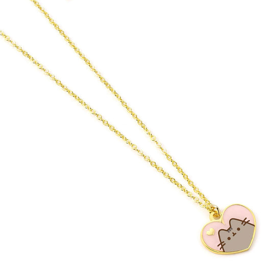 Pusheen Gold Plated Heart Necklace, alternate view