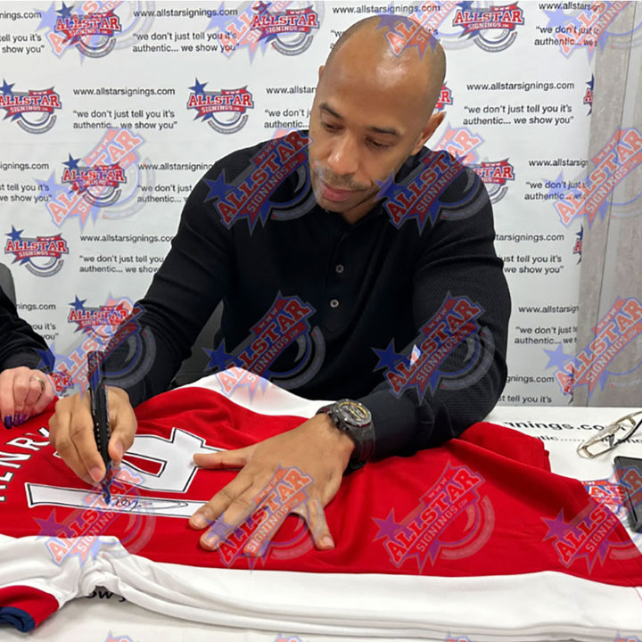 Dennis Bergkamp and Thierry Henry Arsenal FC Signed Shirts (Dual Framed)