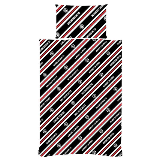 Manchester United FC Stripe Single Duvet Set