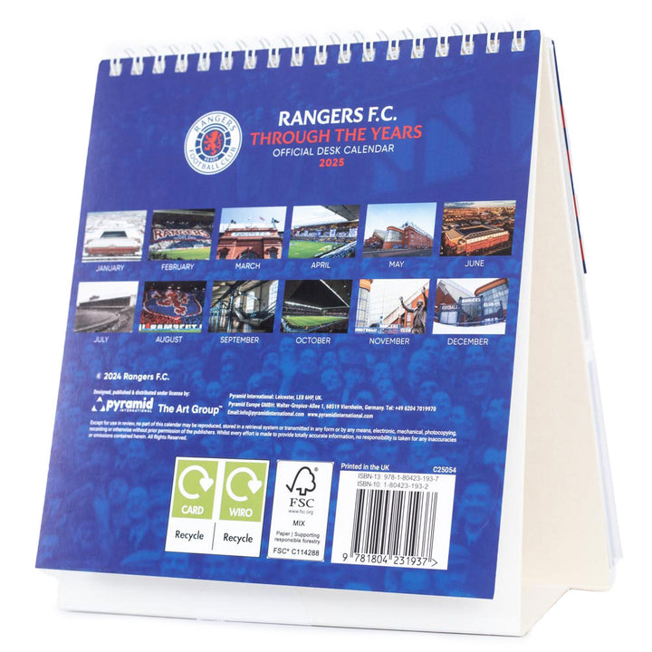 Rangers FC Desktop 2025 Calendar