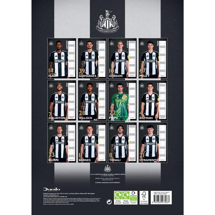 Newcastle United FC A3 2025 Calendar