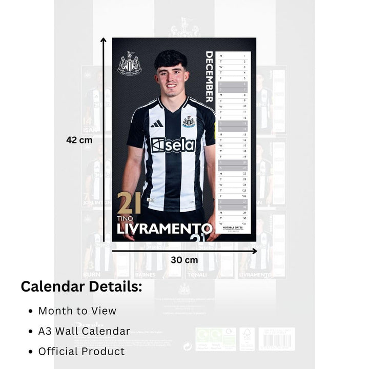Newcastle United FC A3 2025 Calendar