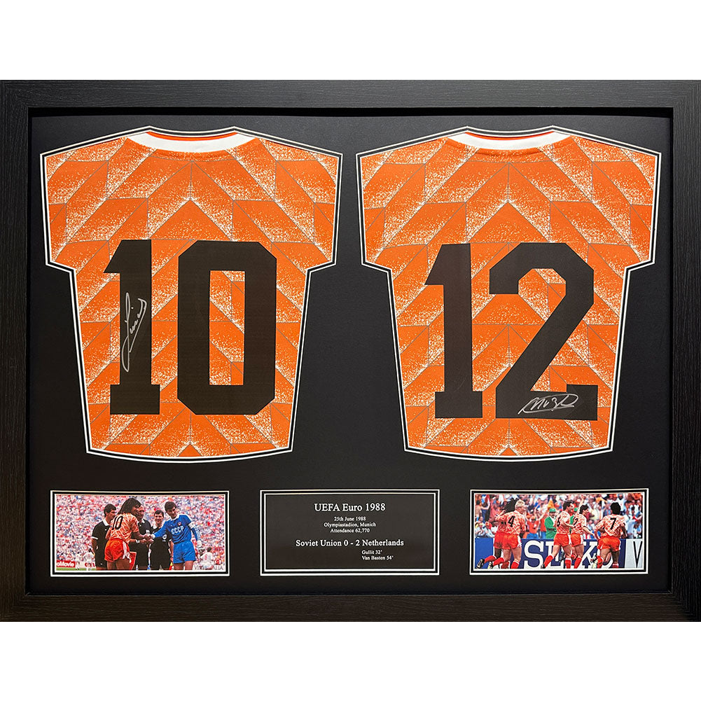 Ruud Gullit &  Marco Van Basten Netherlands Signed Shirts (Dual Framed)