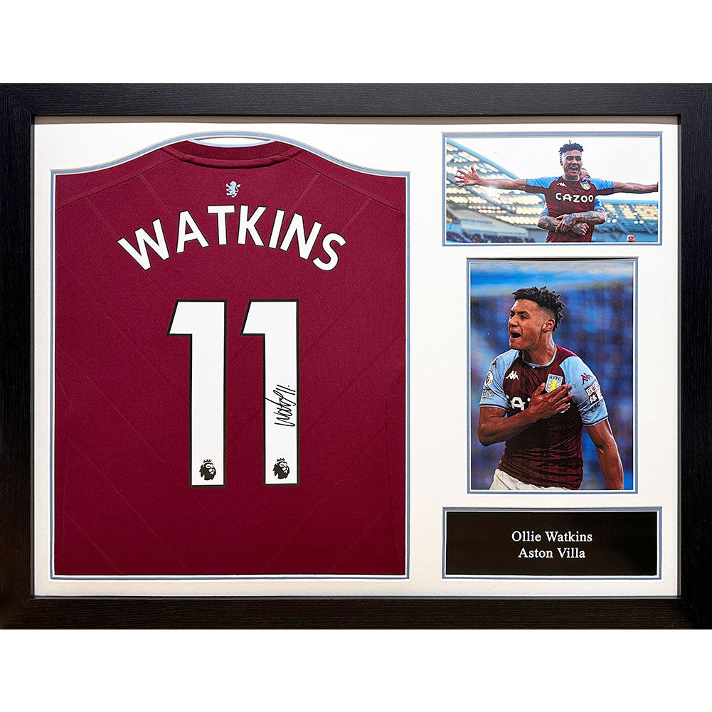 Aston Villa Ollie Watkins Signed Shirt Framed