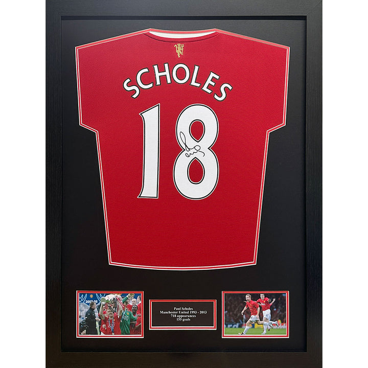 Manchester United Paul Scholes Signed Shirt Framed