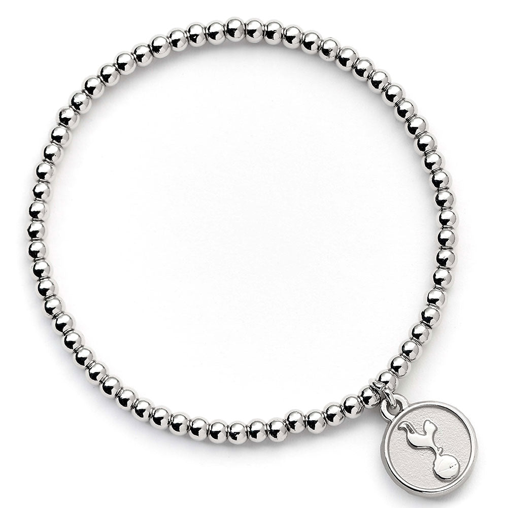 Tottenham Hotspur FC Silver Finish Bead Bracelet