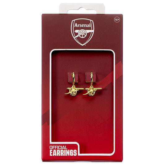 Arsenal FC Gold Finish Cannon Hoop Earrings