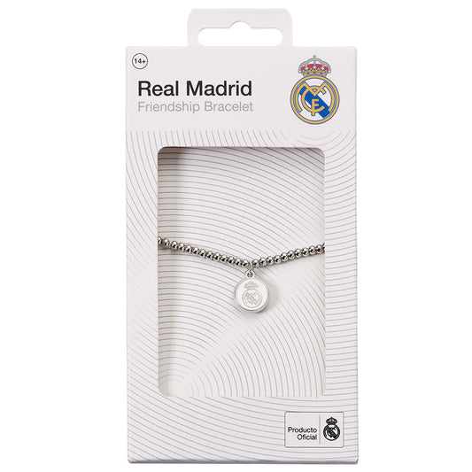 Real Madrid CF Silver Finish Bead Bracelet