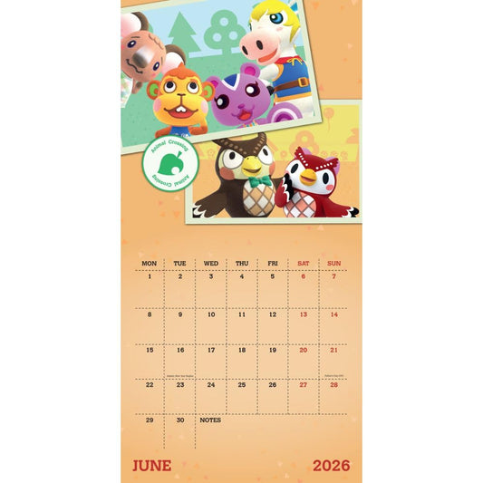 Animal Crossing Square 2026 Calendar
