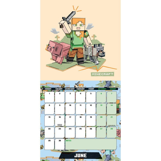 Minecraft Square 2026 Calendar